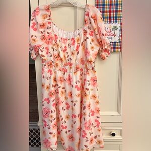 Floral Pink and Orange Women’s Dress